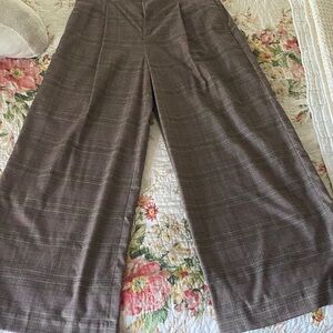 Banana Republic Women's Wide-Leg pleated Plaid Pants